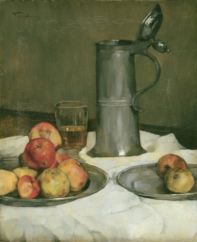 Still life with apples and pewter jug, 1878 by Heinrich Wilhelm Truebner